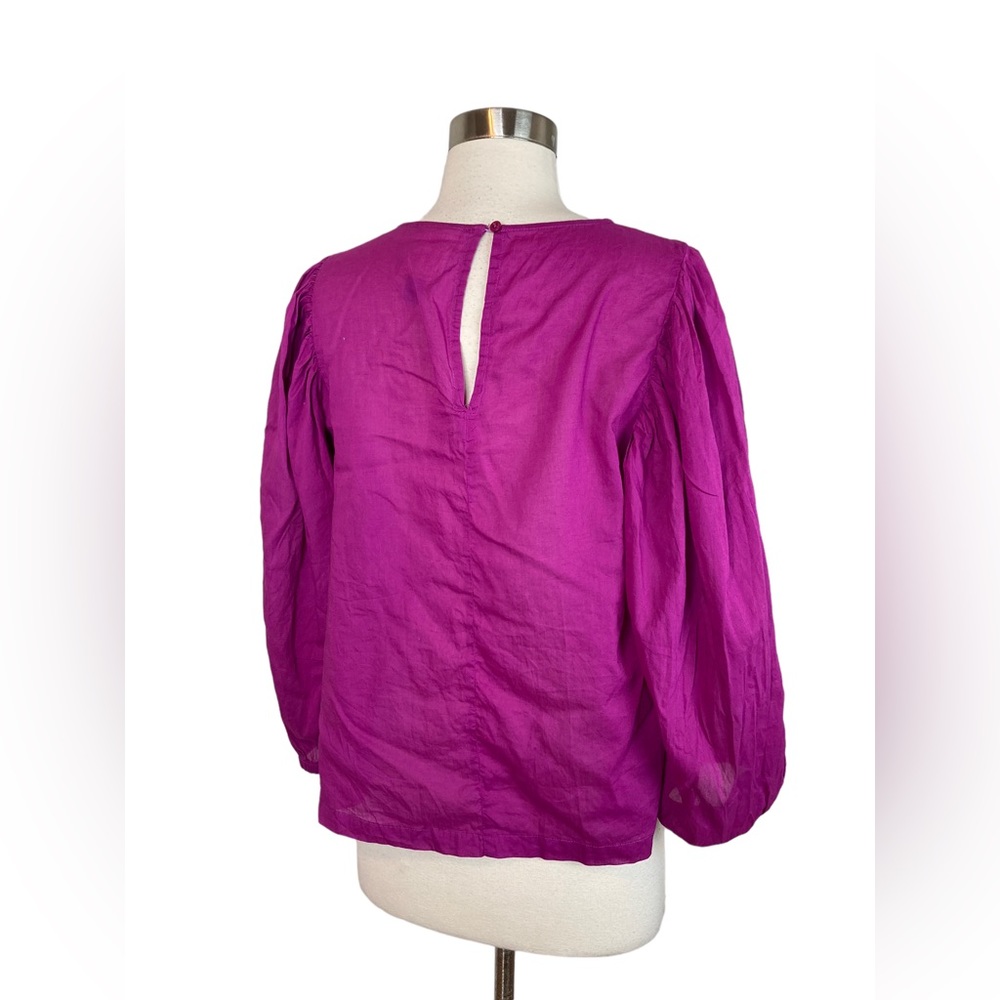 Farm Rio x Anthropologie Women’s Peasant Blouse Top Lace Magenta Pink lace - Picture 5 of 9